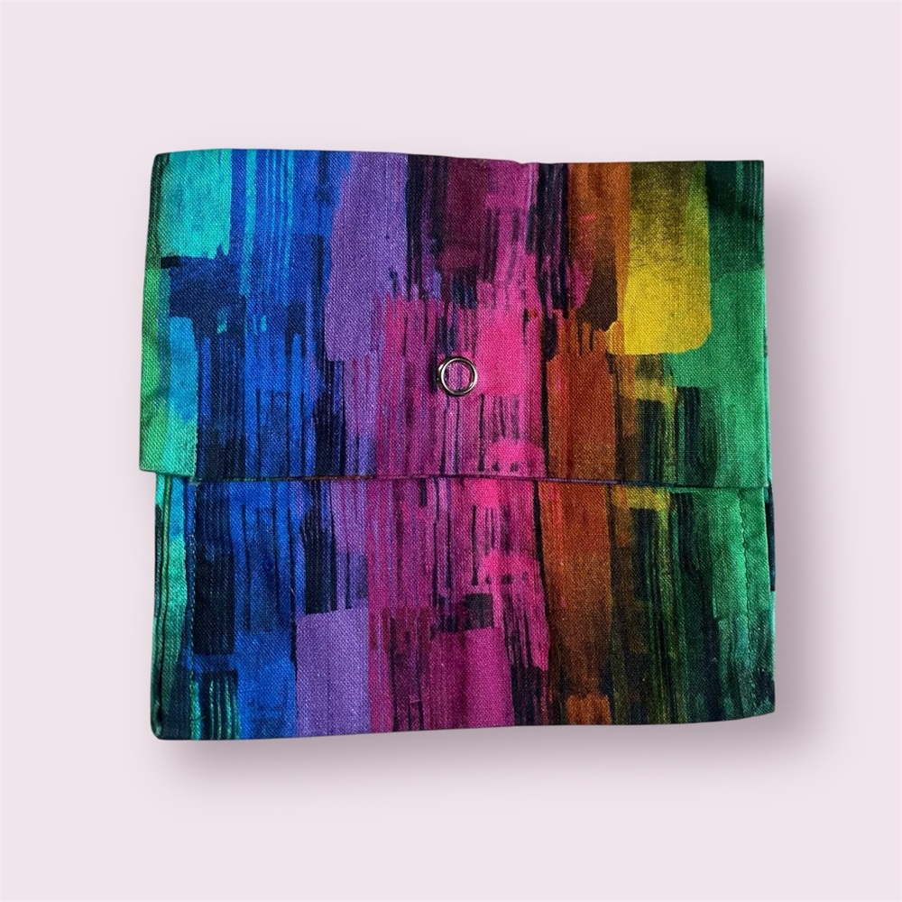 Handmade Colorful Print Snap Closure Fabric Multipurpose Makeup Stash Bag